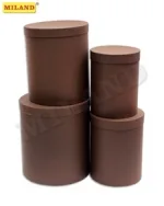 Набор круглых коробок 4 в 1 Кофейный (23*23*25см-15*15*20см) под цветы