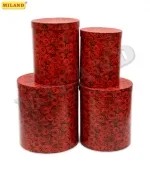 Набор круглых коробок 4 в 1 Алые розы (23*23*25см-15*15*20см) под цветы