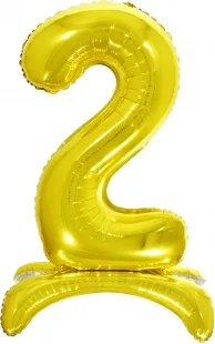 F 32"/81см Цифра "2" , Золото, на подставке, 1 шт. (Китай)