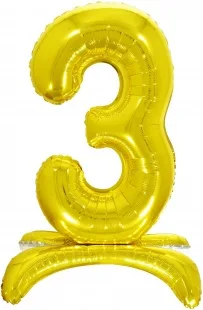 F 32"/81см Цифра "3" , Золото, на подставке, 1 шт. (Китай)