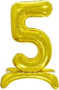 F 32"/81см Цифра "5" , Золото, на подставке, 1 шт. (Китай)