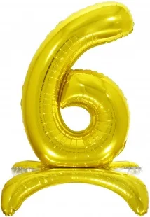 F 32"/81см Цифра "6" , Золото, на подставке, 1 шт. (Китай)