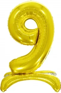 F 32"/81см Цифра "9" , Золото, на подставке, 1 шт. (Китай)