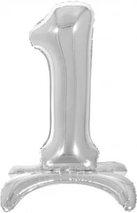 F 32"/81см Цифра "1" , Серебро, на подставке, 1 шт. (Китай)