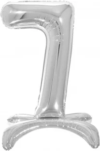 F 32"/81см Цифра "7" , Серебро, на подставке, 1 шт. (Китай)