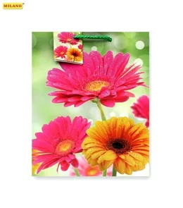 Пакет подарочный Герберы (М) 18 х 23 х 10