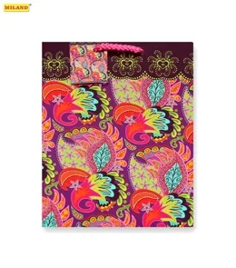 Пакет подарочный Узоры красочные (М) 18 х 23 х 10