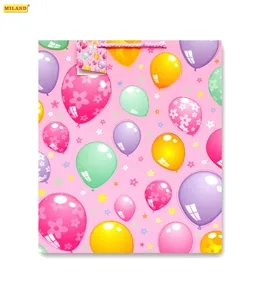 Пакет подарочный Шарики на розовом (L) 26 х 33 х 14