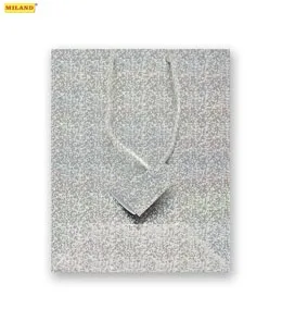 Пакет подарочный Серебристые точки-3  (М) 18 х 23 х 10