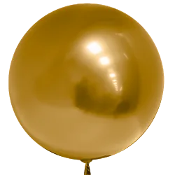 К 18"/46см Сфера 3D , Deco Bubble,Золото, Хром, 1 шт. (Китай)