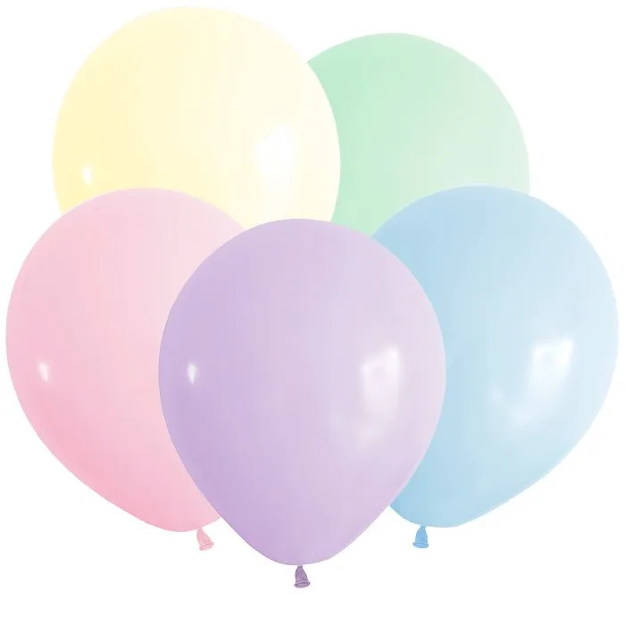 К 10"/25 см  Макаронс Ассорти, Пастель / 100 шт. (Китай)