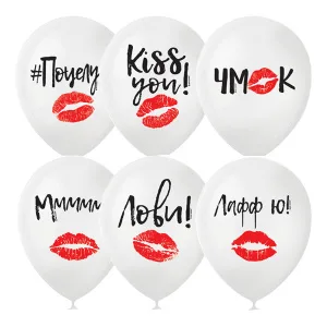 М 12"/30см Поцелуй, Пастель, Белый, 1 ст., 2 цв. , 25 шт. (Мексика)