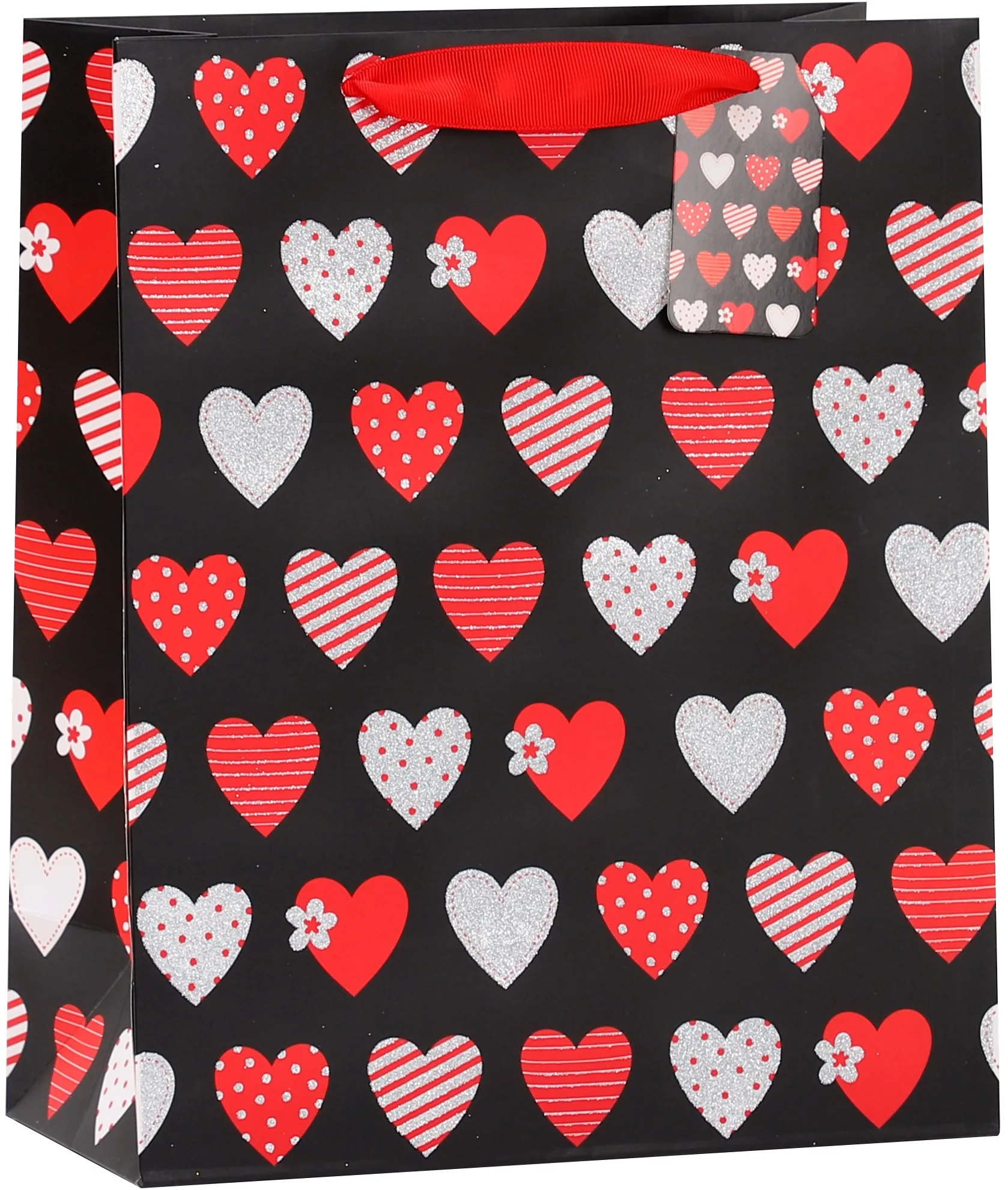 Пакет подарочный, Ля Мур, Дизайн №3, с блестками, 32*26*12,5 см, 1 шт.