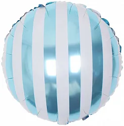 F 18"/46см Круг, в полоску , Голубой /1 шт./(Китай)