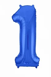 Р 40"/102см Цифра "1" Slim, Синий / 1 шт / (Россия)