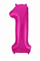 Р 40"/102см Цифра "1" Slim, Фуше / 1 шт / (Россия)