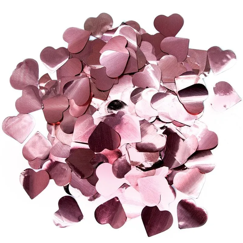 Конфетти фольга, Сердца, Розовое золото  50 гр.