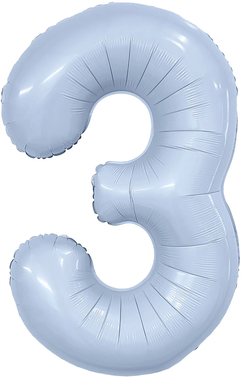 Р 40"/102см Цифра, 3 Slim, Небесный, 1 шт. в уп.(Россия)