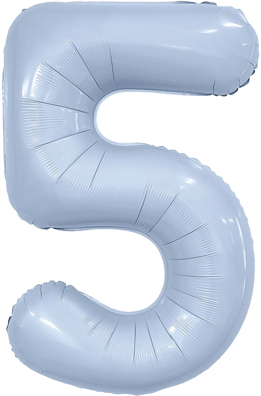 Р 40"/102см Цифра, 5 Slim, Небесный, 1 шт. в уп.(Россия)