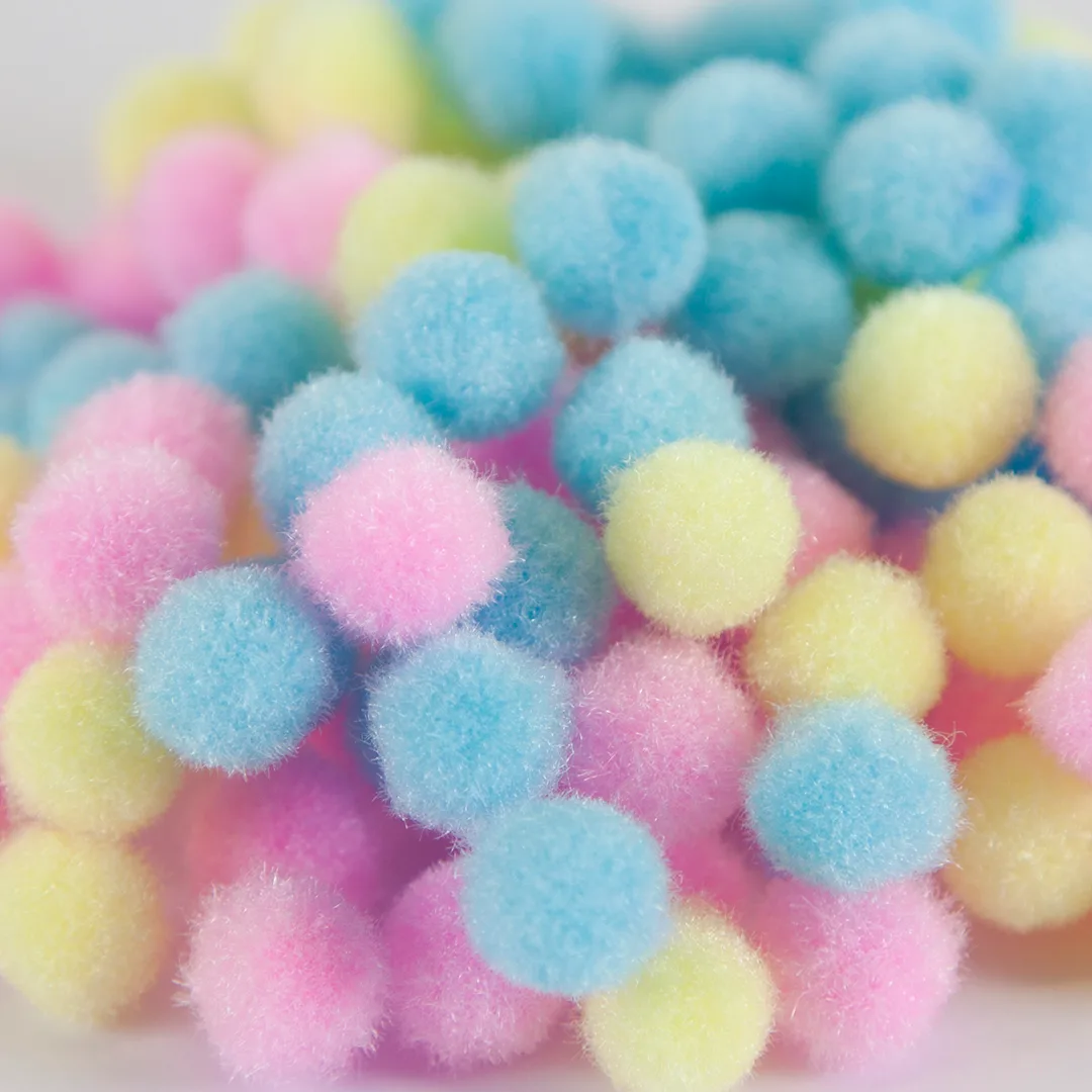 Декоративное украшение Помпончики, Праздничный микс, 1 см, Разноцветный, 100 шт.
