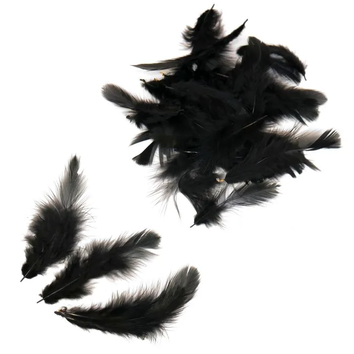 Перья цветные 8-10см черные (100 шт./уп.)