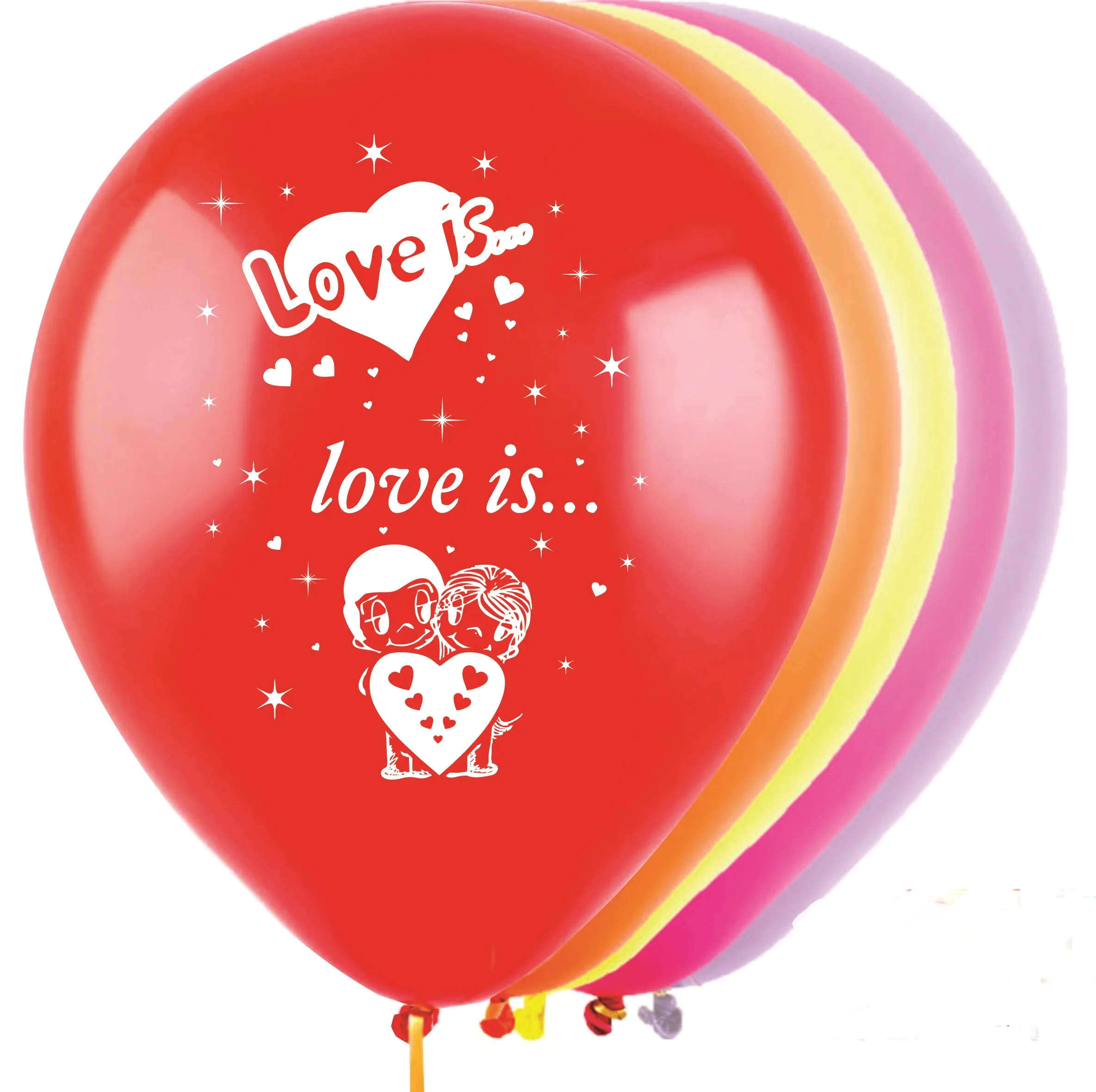 И 12"/30см Lоve is, Розовый,Красный, Фуксия, Пастель , 2 ст. / 50 шт. (Испания)