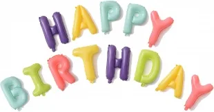 F 16"/41 см  Надпись  "Happy Birthday, Макарунс, Ассорти, 1 шт. / Китай