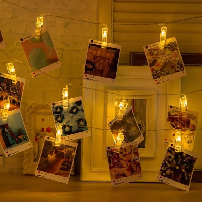 Светодиодная гирлянда Прищепки. теплое свечение  / 3 м