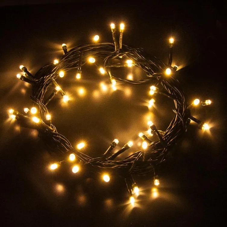 Светодиодная гирлянда 300L теплое желтое/ 15 м.