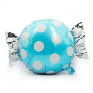 F 24"/61см Конфета, Белые точки, Голубой, 1 шт. (Китай)
