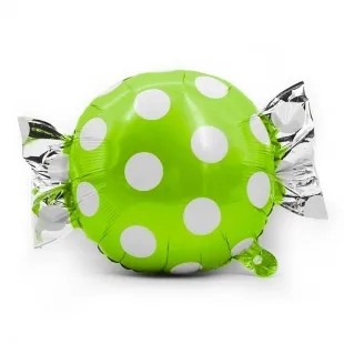 F 24"/61см Конфета, Белые точки, Салатовый, 1 шт. (Китай)