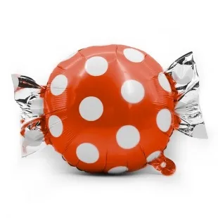 F 24"/61см Конфета, Белые точки, Красный, 1 шт. (Китай)