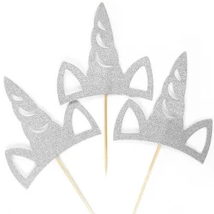 Топпер в торт, Единорог,  Cеребро, 3 шт.