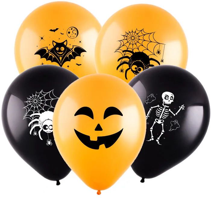 Т 12" Хэллоуин  (4 дизайна)  Ассорти Пастель, 2 ст. / уп. 100 шт. / Турция