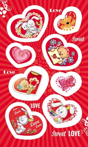 Наклейка (153*92) Милые зверушки (20 шт.)