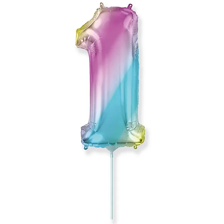 И 16"/41 см  Цифры "1" Радуга металлик / 1 шт. / Испания