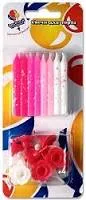 Свечи "Розовый микс" 6 см. /16 шт./(Китай)