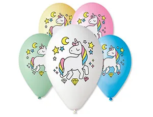 G 12"/30см Единорог, Ассорти, 5 цв., 50 шт.(Италия)