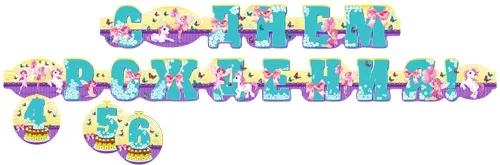 Гирлянда "С Днем Рождения!  (подвесные цифры от 4 до 6) 1м 92 см