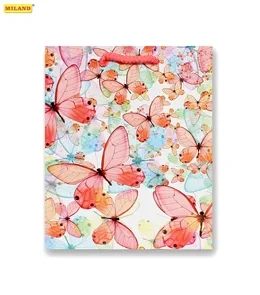 Пакет подарочный Красивые бабочки (М) 18 х 23 х 10