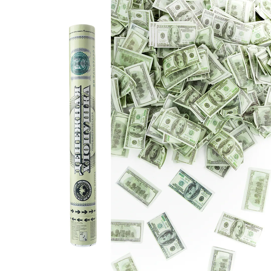 Пневмохлопушка 40 см Деньги, Доллары/1 шт./