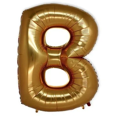 G 40''/102 см Буква, "В", Золото, 1 шт.(Италия)