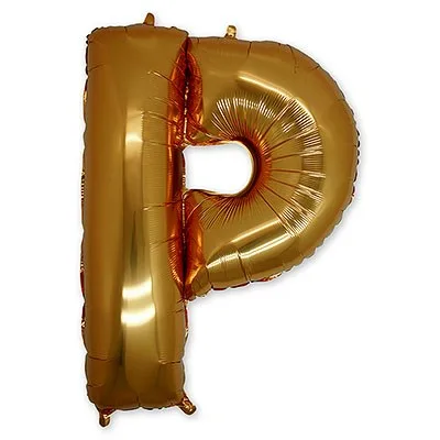 G 40''/102 см Буква, "Р", Золото, 1 шт.(Италия)