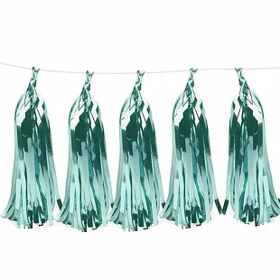 Гирлянда фольгированная "Тассел" Морская волна  /набор 10 листов/