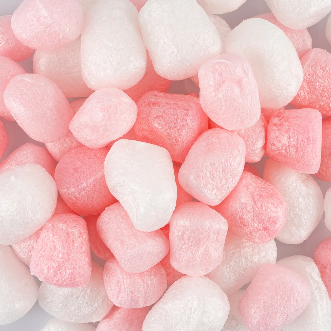Шарики пенопласт, Маршмэллоу, Цветной микс, Розовый/Белый, 20-25 мм, 10 гр.