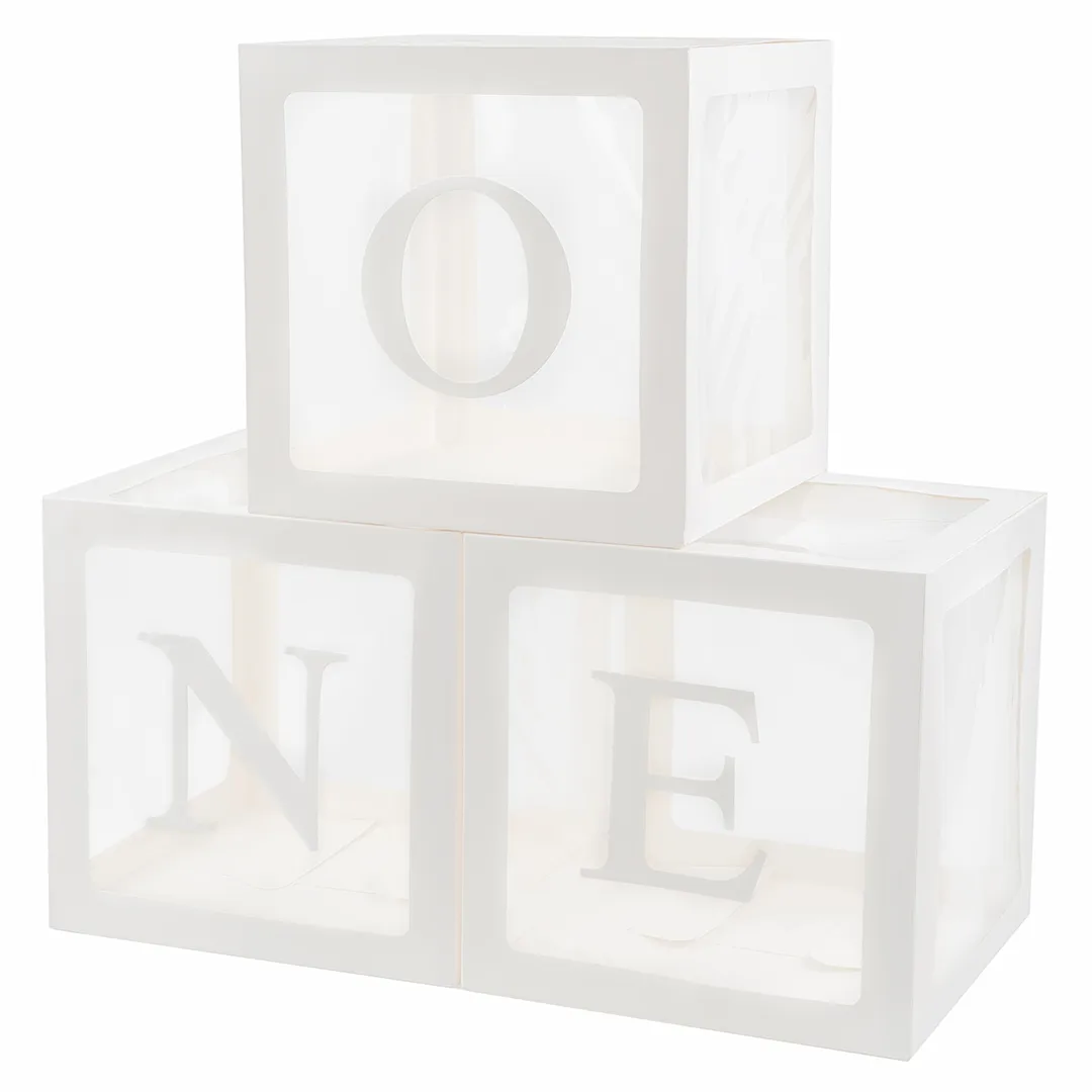 Набор коробок для шаров, ONE, Белый, 30*30*30 см, 3 шт. в упак