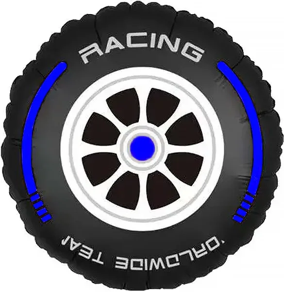 F 18"/48см Круг, Гоночное колесо, Черный/Синий, 1 шт.(Китай)
