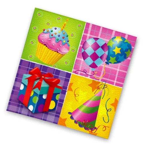 Салфетки "С Днем рождения!" (33 см 16 шт)