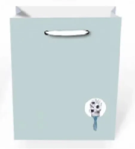 Пакет подарочный с мат. ламинацией 18х23х10 см (M) Маленькие синие цветочки