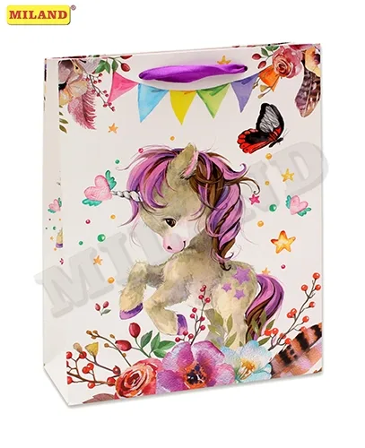 Пакет подарочный Милый единорожек (М) 18 х 23 х 10